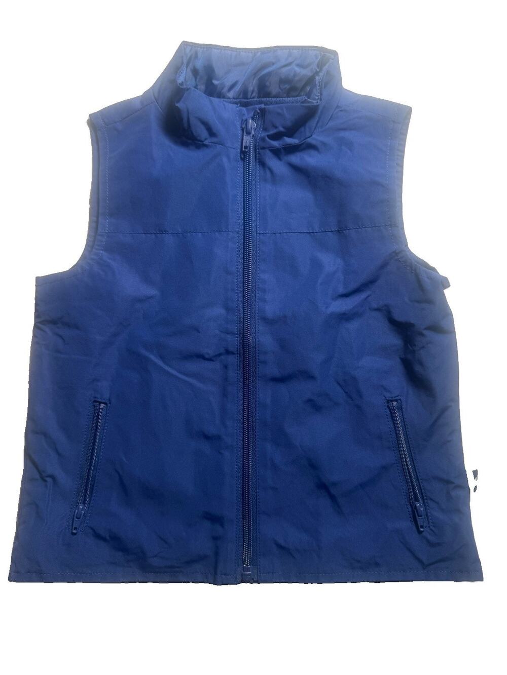 Crown & Ivy Kids Boys 4T Blue Full Zip Vest Mesh Lined Pockets